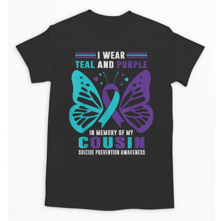 I Wear Teal And Purple In Memory Of My Cousin Unisex T-Shirt I Wear Teal And Purple In Memory Of My Cousin Unisex T-Shirt