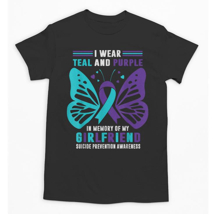 I Wear Teal And Purple In Memory Of My Girlfriend Unisex T-Shirt