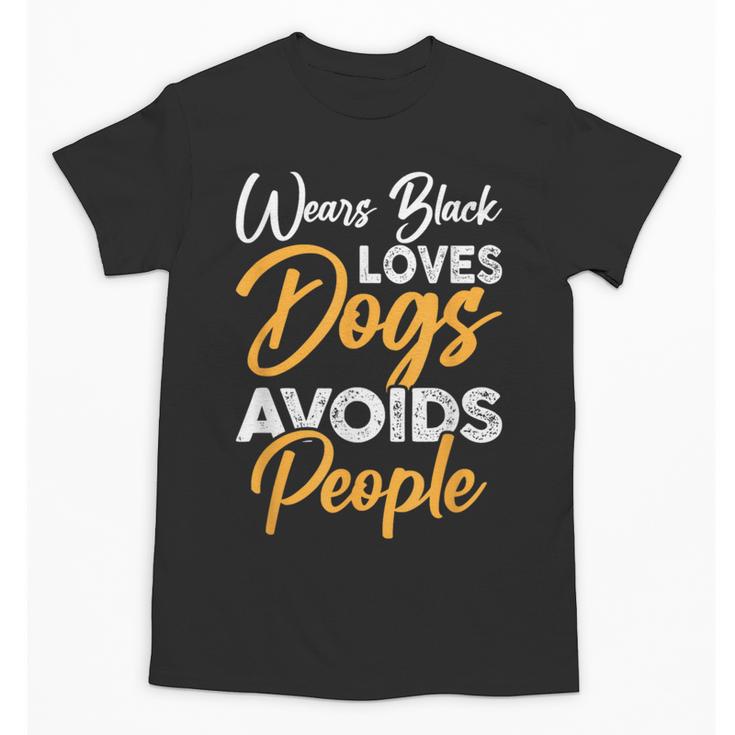 Wears Loves Dogs Avoids People I Introvert Unisex T-Shirt