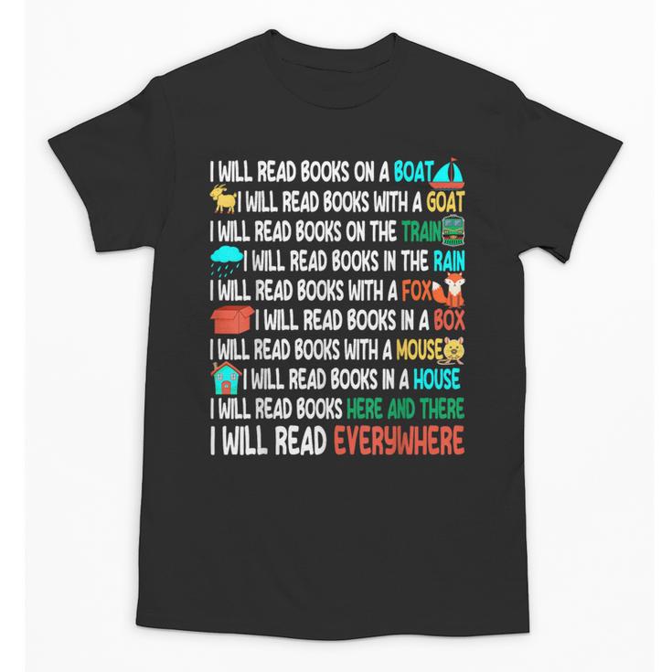 I Will Read Books On A Boat & Everywhere Reading Book Unisex T-Shirt