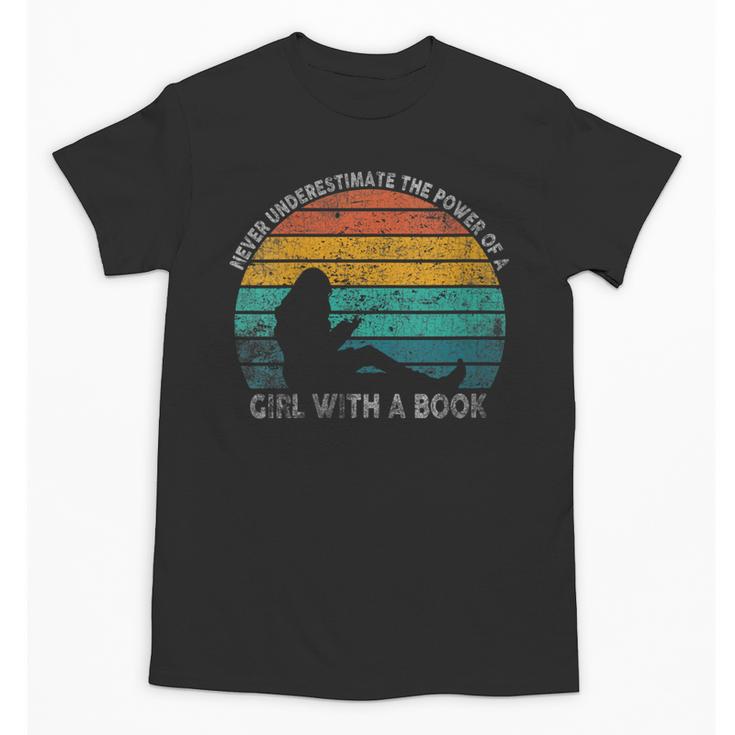 Women's Never Underestimate The Power Of A Girl With Book Reading Unisex T-Shirt