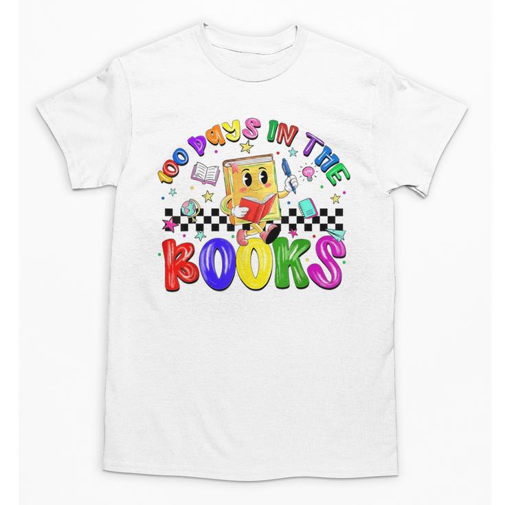 100 Days In The Book Fun 100 Days Of School Boy Girl Teacher Unisex T-Shirt