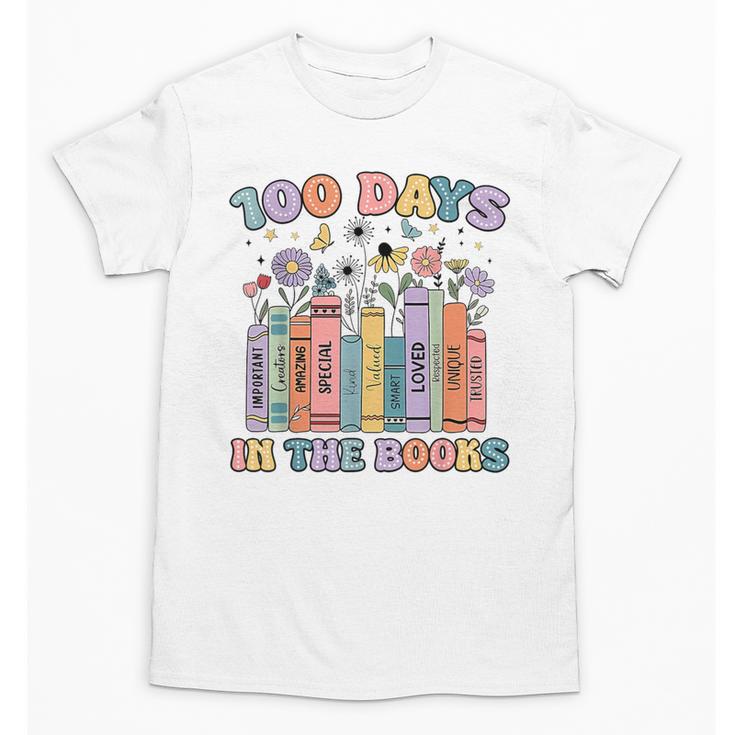 100 Days In The Books Reading Teacher 100th Day Of School Unisex T-Shirt