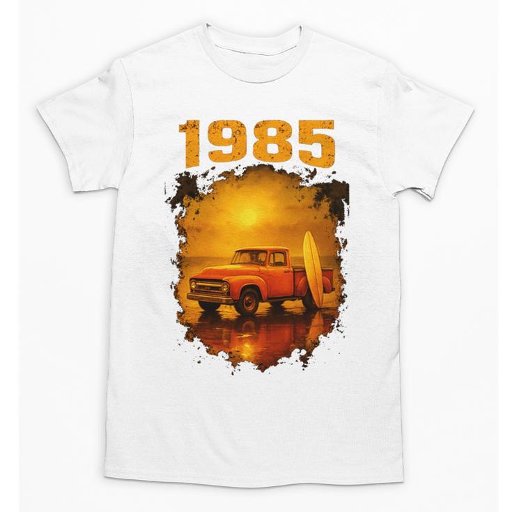 1985 Vintage Sunset Surf Truck Retro Beach Nostalgia Unisex T-Shirt