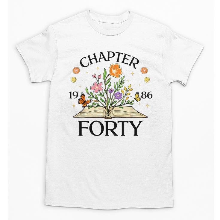 1986 Chapter Forty 40th Birthday Wildflower Book Unisex T-Shirt