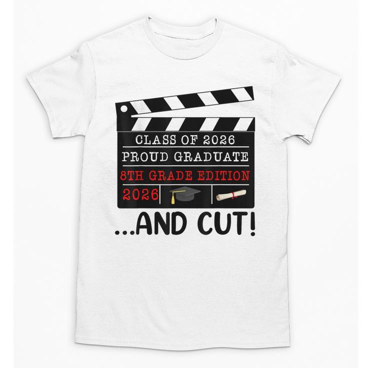 8th Grade Graduation 2026 Graduate Clapperboard Unisex T-Shirt