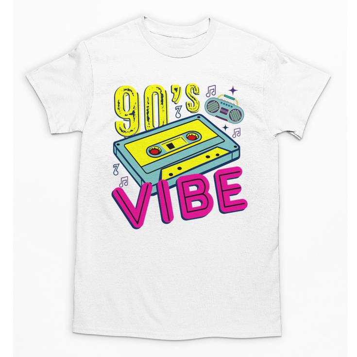 90's Vibe Retro Style Cassette Tape Nostalgia 1990s Party Unisex T-Shirt