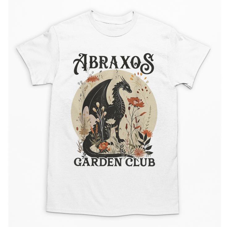 Abraxos Flower Garden Club Book Lover Fantasy Dragon Bookish Unisex T-Shirt