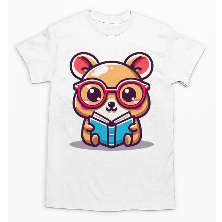 Adorable Book Lover Quokka With Reading Glasses Cute Unisex T-Shirt