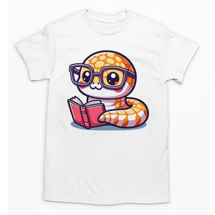 Adorable Book Lover Rattlesnake With Reading Glasses Cute Unisex T-Shirt