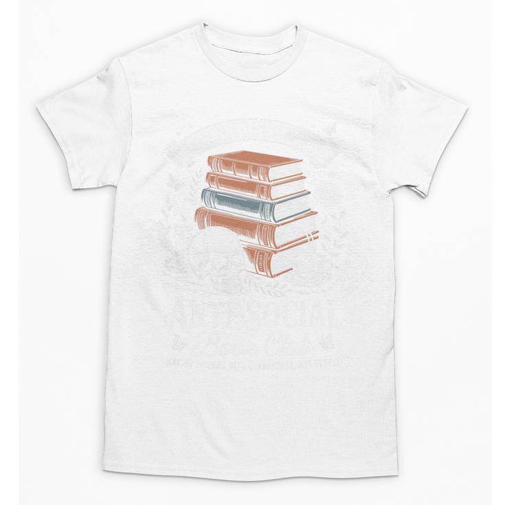 Anti-Social Book Club Reader Books & Coffee Dark Academia Premium Tri-Blend Unisex T-Shirt
