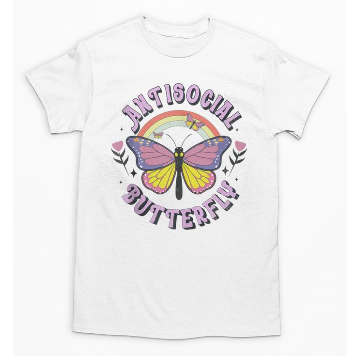 Antisocial Butterfly Tees For Introvert Men Women Girls Unisex T-Shirt