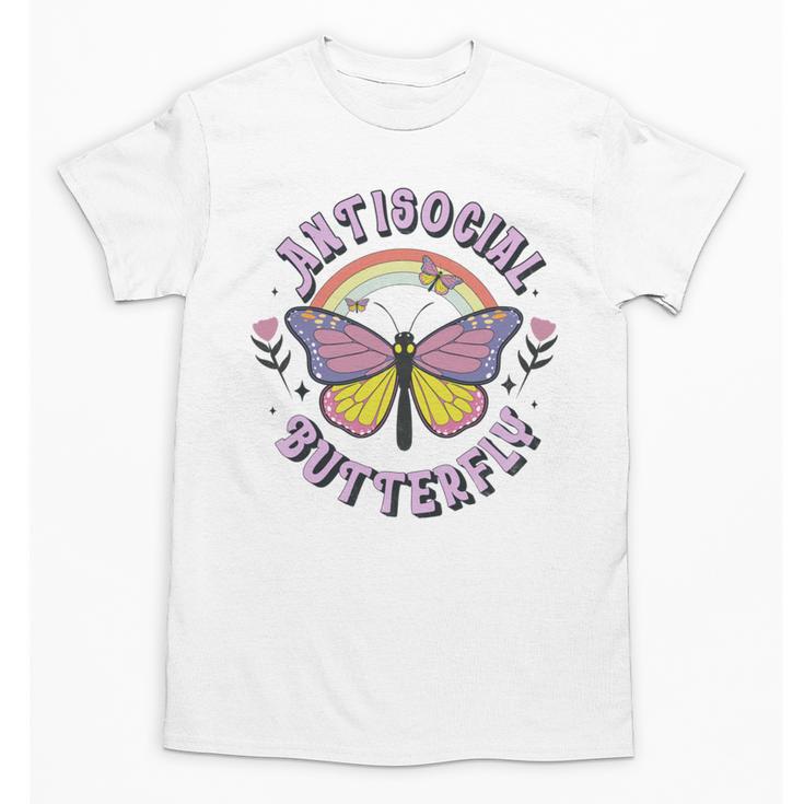 Antisocial Butterfly Tees For Introvert Men Women Girls Unisex T-Shirt