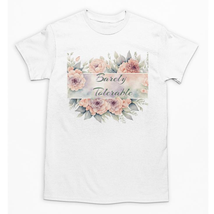 Barely Tolerable Book Floral Bookworm Lover Bookish Premium Unisex T-Shirt