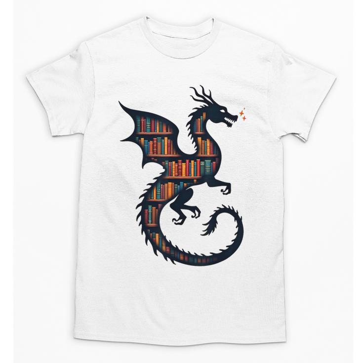 Book Lover Bookworm Reading Books Dragon Unisex T-Shirt