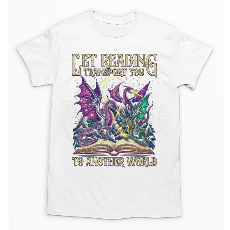Book Lover Dragon Reading Transport You To Another World Unisex T-Shirt