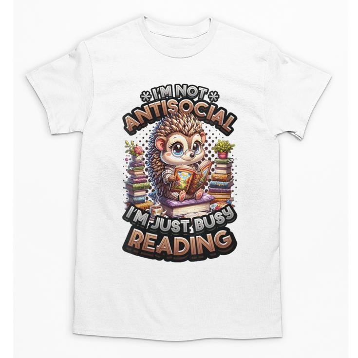 Book Lover Hedgehog Reading Books Introvert Bookworm Unisex T-Shirt