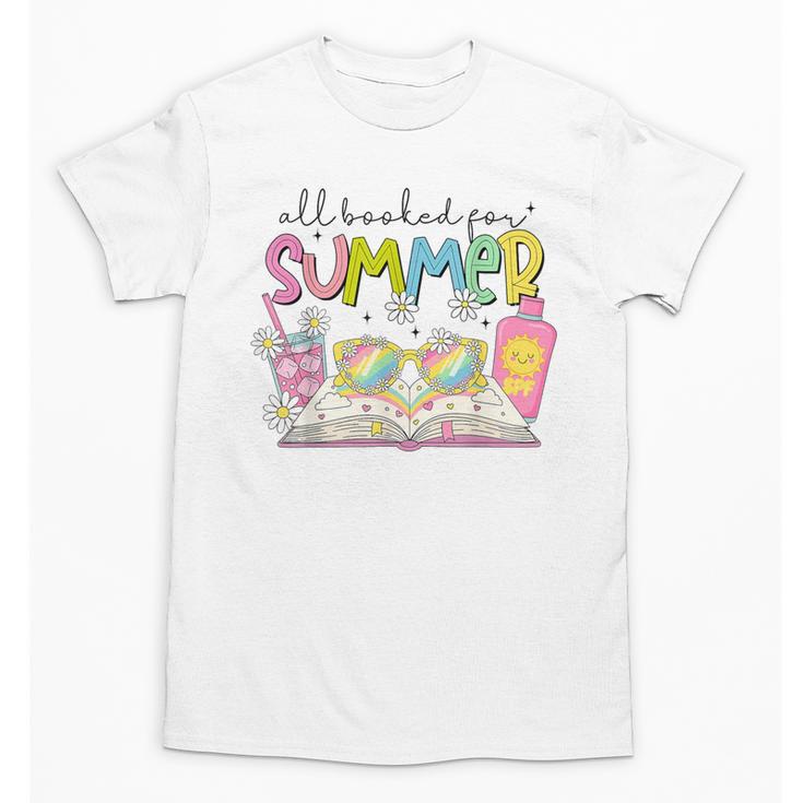 All Booked For Summer Reading Beach Floral Bookish Book Girl Unisex T-Shirt