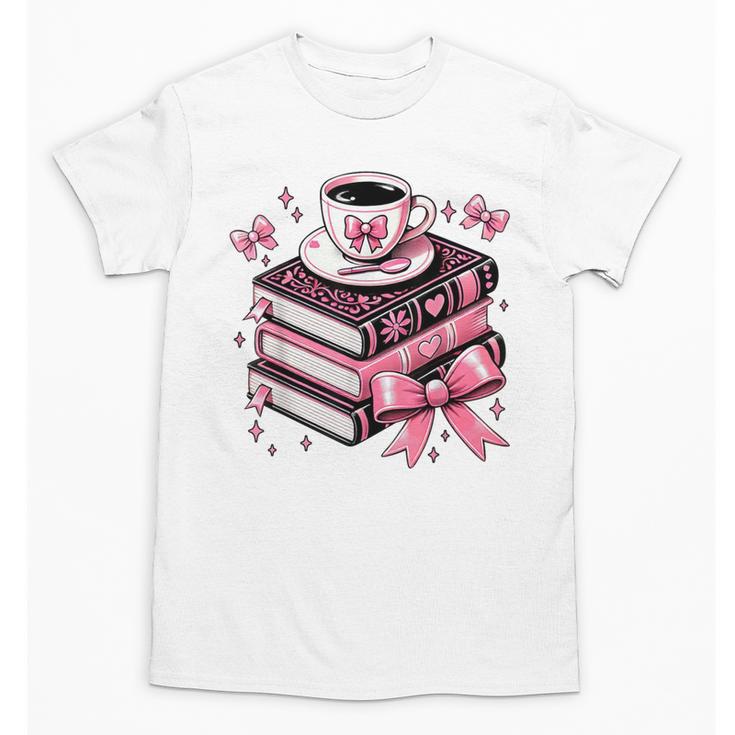 All Booked For Valentine's Teacher Coquette Bow Coffee Book Unisex T-Shirt