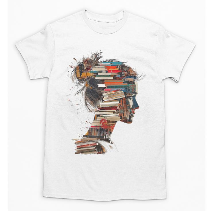 Books Lover Women Art Colorful Drawing Graphic Books Unisex T-Shirt