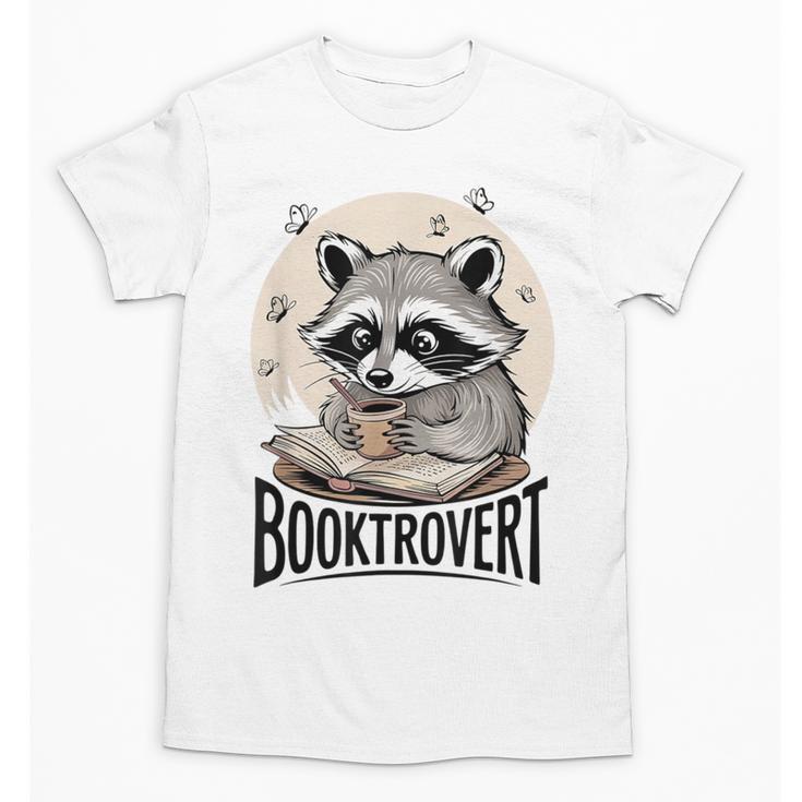 Booktrovert Raccoon Reading And Coffee For Book Lover Unisex T-Shirt