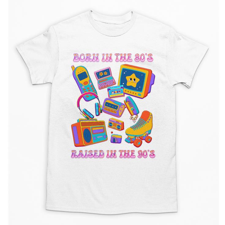 Born In The 80s Raised In The 90s Nostalgia Retro Memories Premium Tri-Blend Unisex T-Shirt