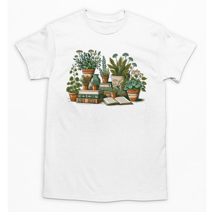 Botanical Garden Plants With Books Unisex T-Shirt