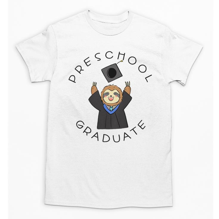 Boys Girls Preschool Graduate Sloth Graduation Cap Unisex T-Shirt