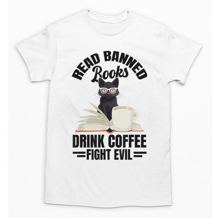 Cat I Read Banned Books Shirt Bookworm Avid Reader For Men Women Kids Unisex T-Shirt