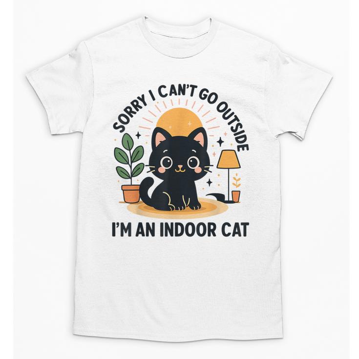 Cat Shirt Introvert Sorry I Can’t Go I’m An Indoor Cat Unisex T-Shirt