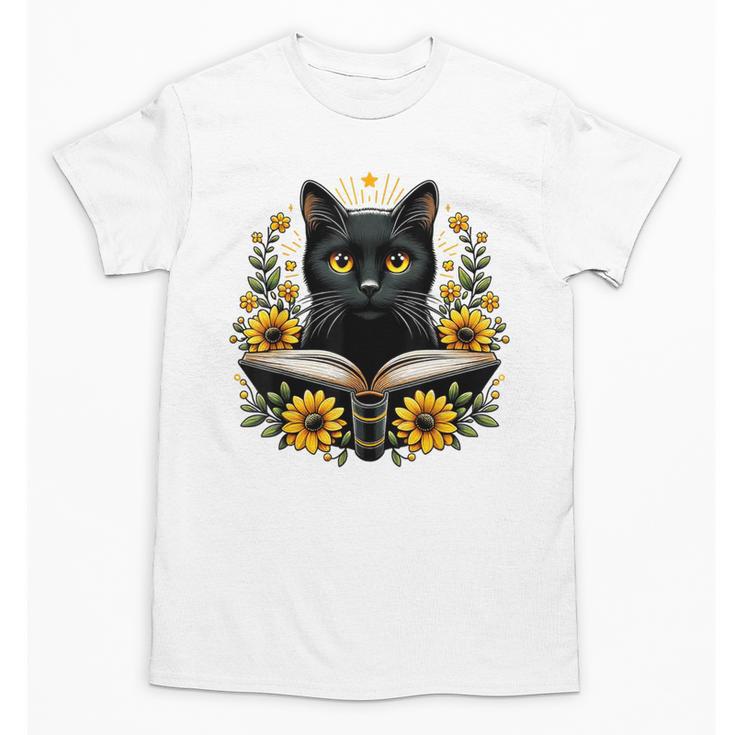 Cat For Women Book Lover Cute Cat And Book Unisex T-Shirt