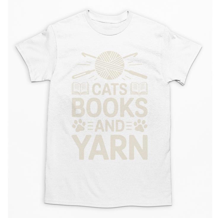 Cats Books And Yarn Crocheter Crocheting Unisex T-Shirt