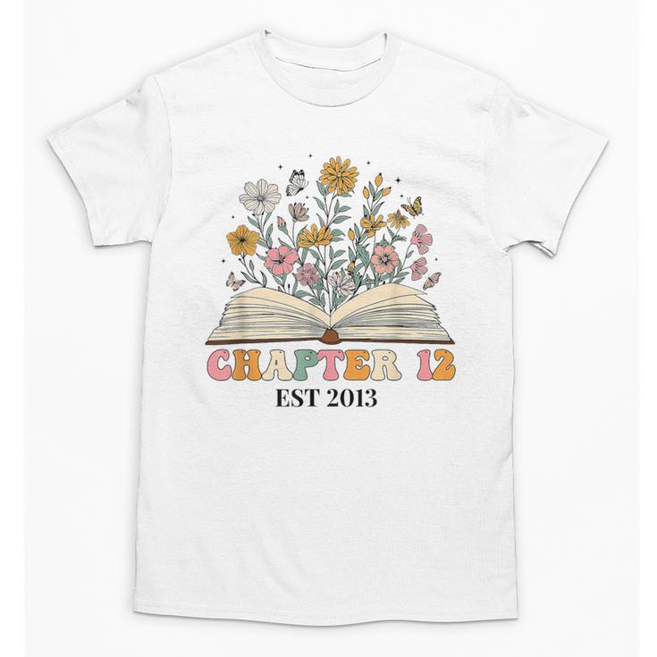 Chapter 12 Years Old 12th Birthday Wildflower Book Lover Unisex T-Shirt