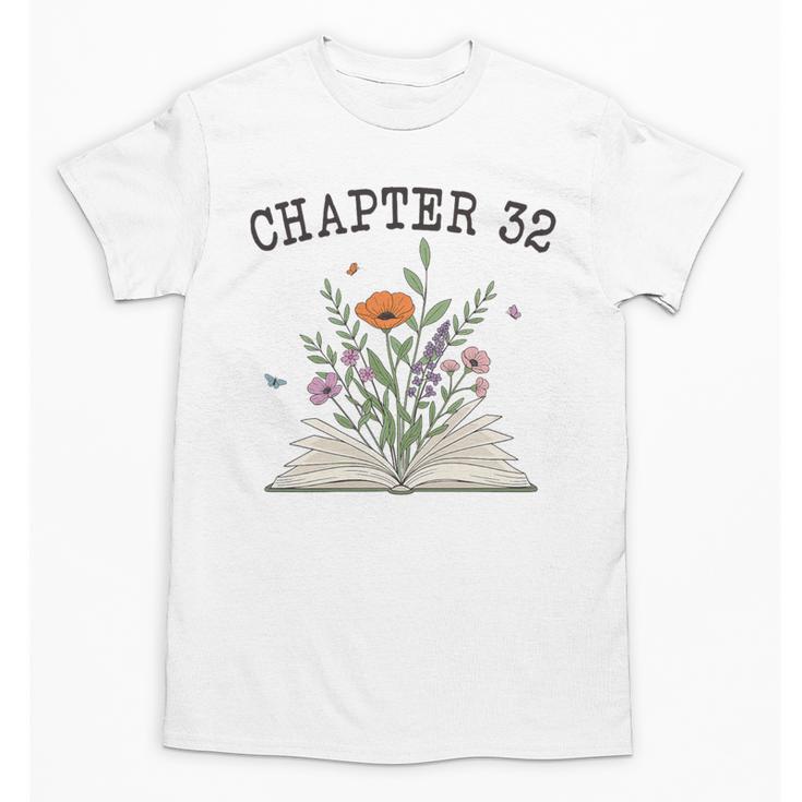 Chapter 32- Book Lovers & Readers 32nd Birthday Wildflowers Premium Tri-Blend Unisex T-Shirt