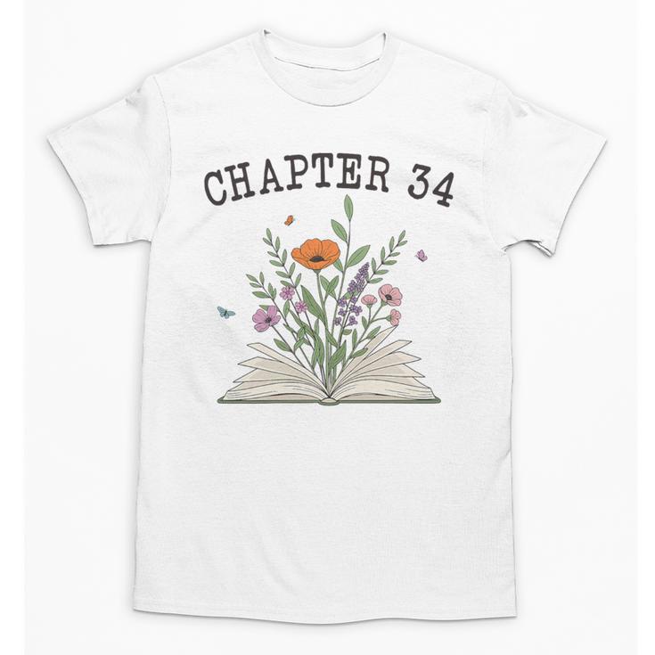 Chapter 34 Book Lovers & Readers 34th Birthday Wildflowers Premium Tri-Blend Unisex T-Shirt