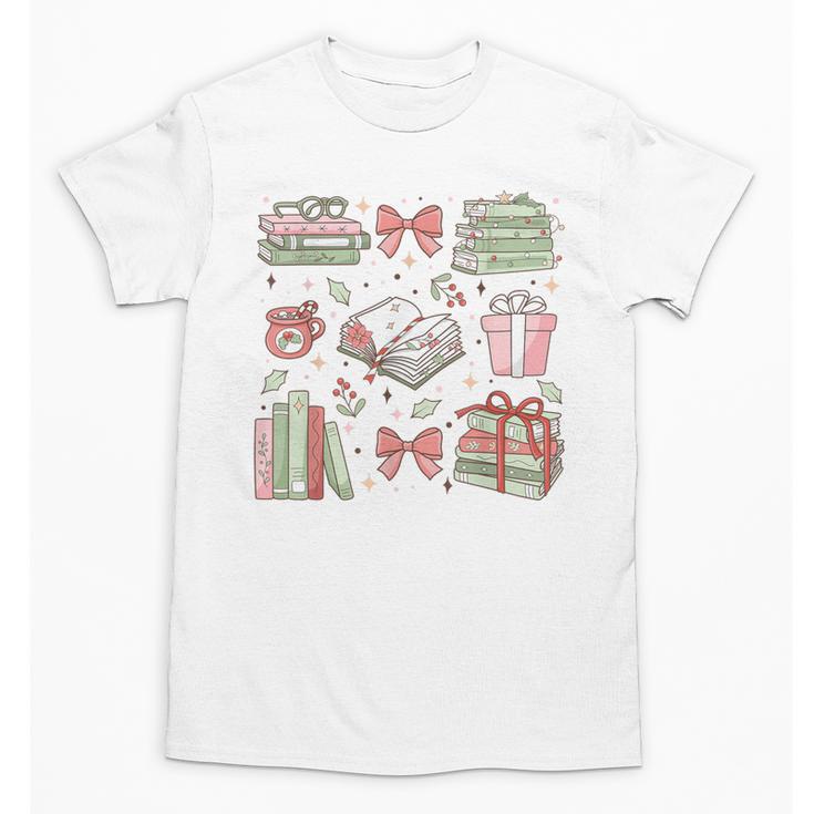 Christmas Book Lover Reading Reader Men Women Kids Xmas Unisex T-Shirt
