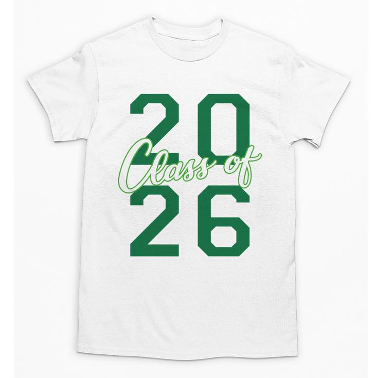Class Of 2026 Graduation Varsity Green And On The Back Unisex T-Shirt