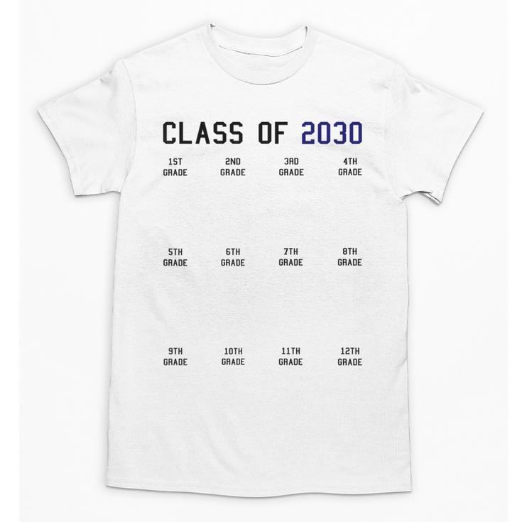 Class Of 2030 Graduation T-Shirt With Space For Handprints Unisex T-Shirt