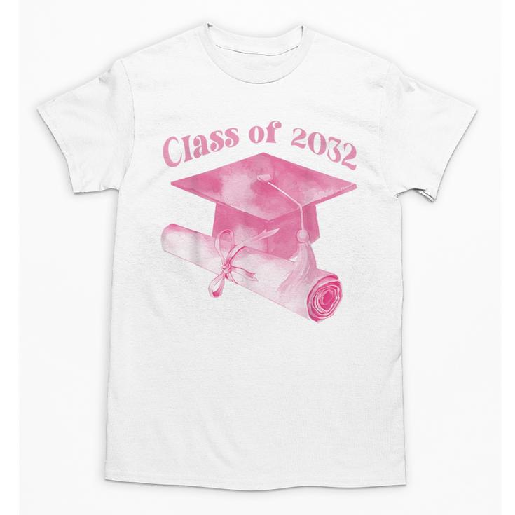 Class Of 2032 Senior 2032 Back To School 2032 Graduation Cap Unisex T-Shirt