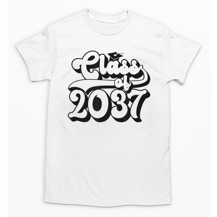Class Of 2037 Senior Retro 2037 Grad Graduate Graduation Unisex T-Shirt