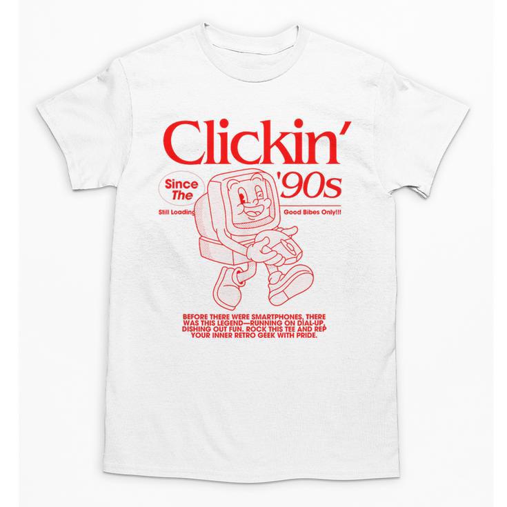 Clickin' Since The 90s Retro Computer Nostalgia Unisex T-Shirt