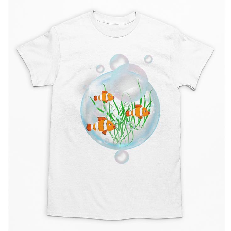 Clownfish Anemonefish Bubbles Water Frutiger Aero Y2K Style Unisex T-Shirt