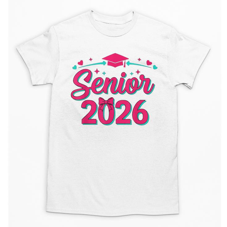 Coquette Pink Bow Senior 2026 Class Of Graduation Unisex T-Shirt