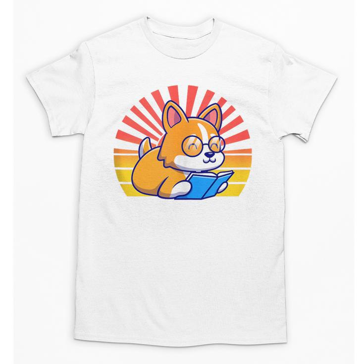 Corgi Dog Reading Book Book Lover Dog Lover Unisex T-Shirt