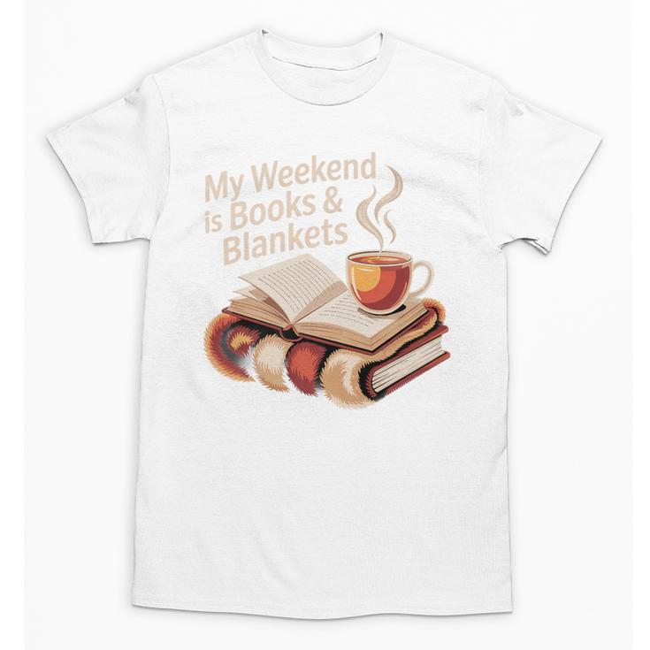 Cozy My Weekend Is Books Blankets Reading Tea Lover Premium Unisex T-Shirt