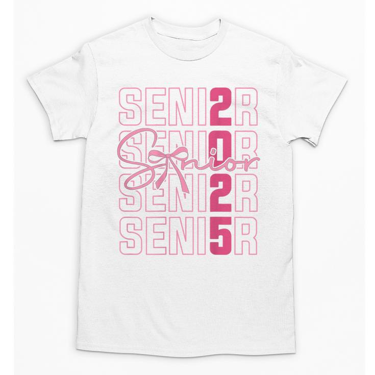 Cute Girls Women Class 2025 Graduation Senior Coquette Bow Unisex T-Shirt