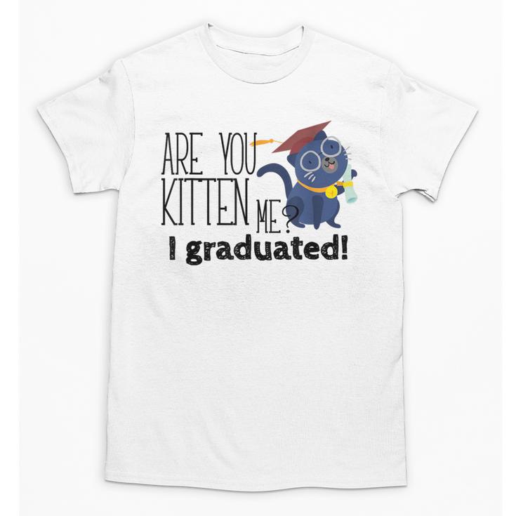 Cute Graduation Cat Masters High School T-Shirt For Men Women Kids Unisex T-Shirt