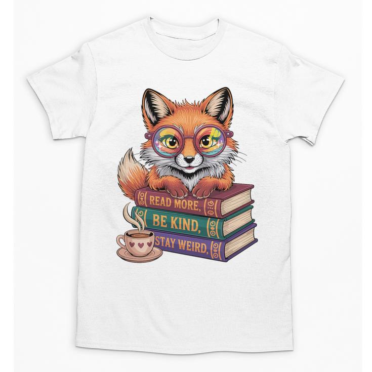 Cute Nerdy Fox Read Books Be Kind Stay Weird Book Club Premium Tri-Blend Unisex T-Shirt