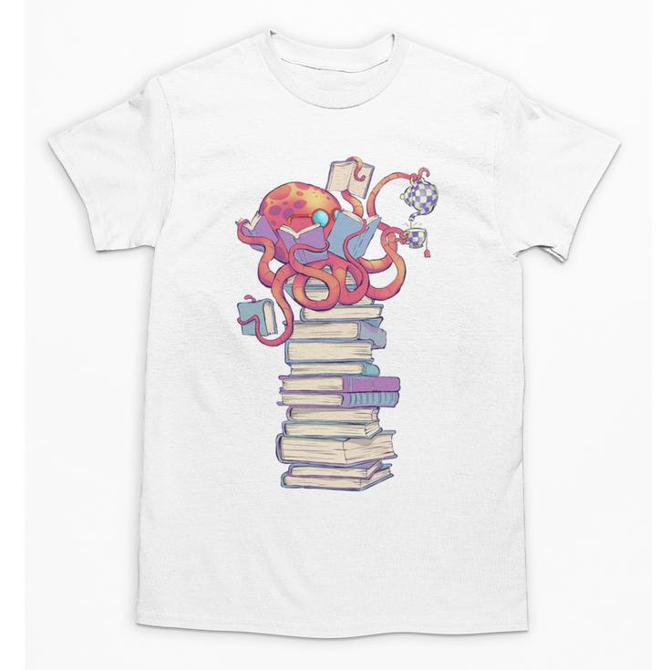 Cute Octopus Bookworm Fun Reading Tee For Book Lovers Unisex T-Shirt