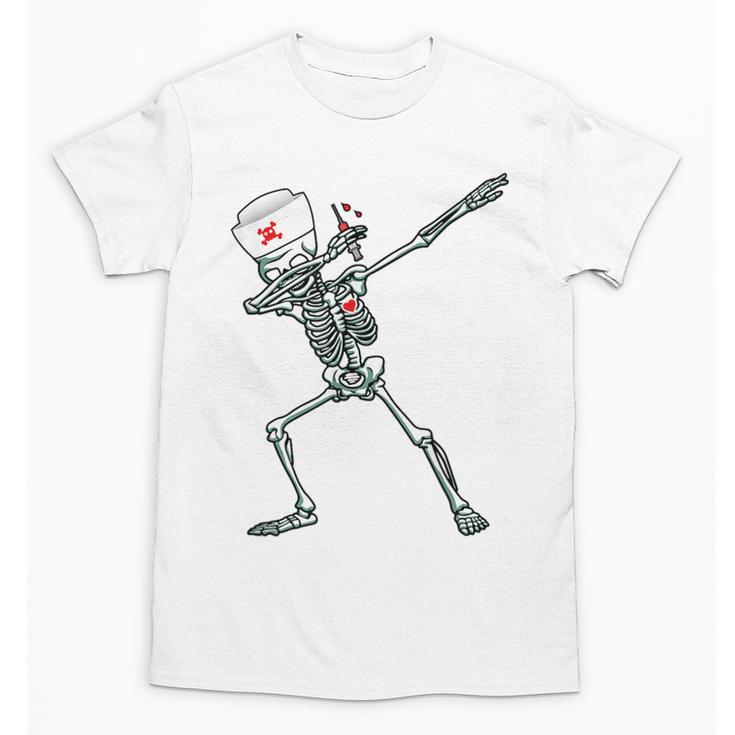 Dabbing Skeleton Nurse  Halloween Graduation Unisex T-Shirt